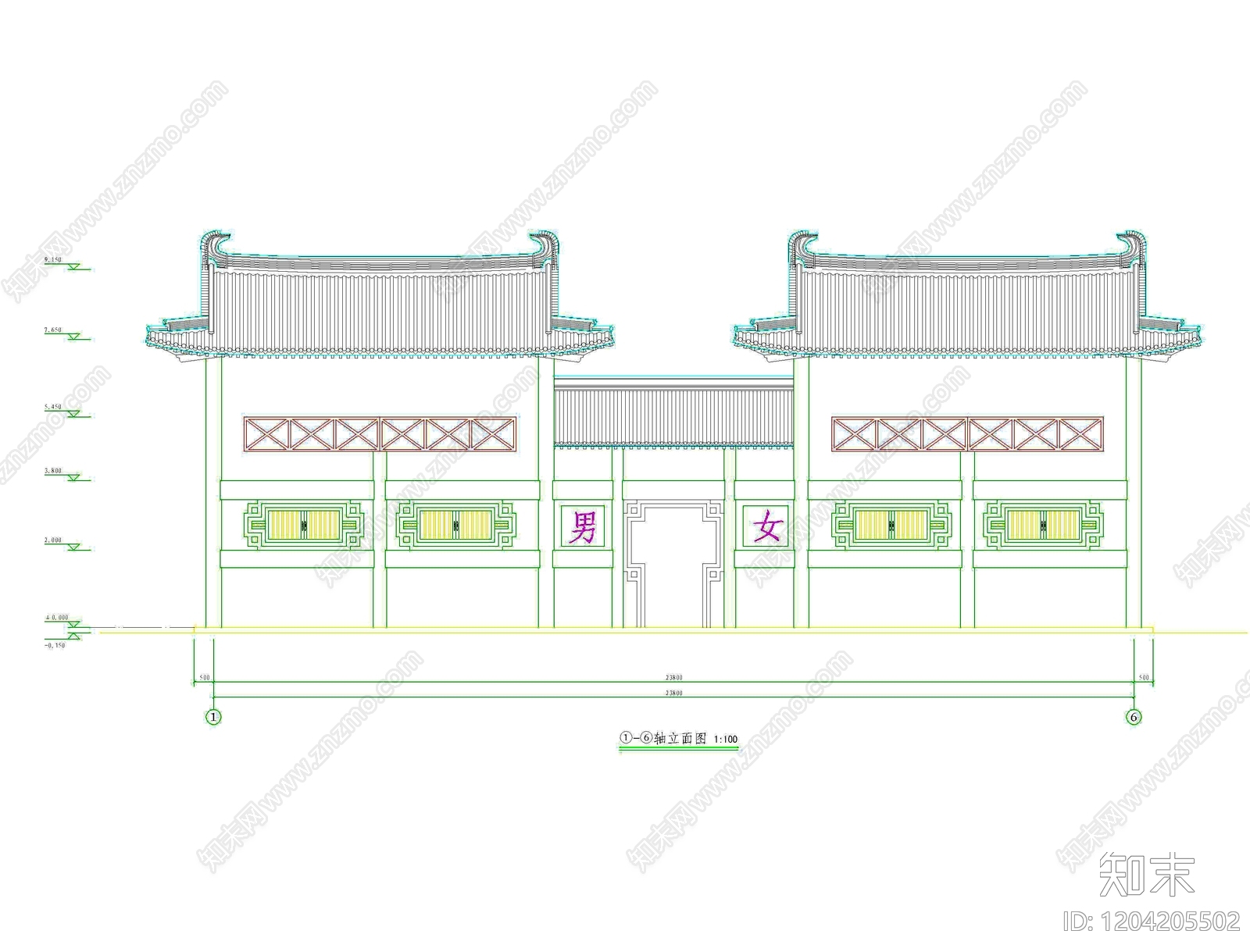 寺庙施工图下载【ID:1204205502】
