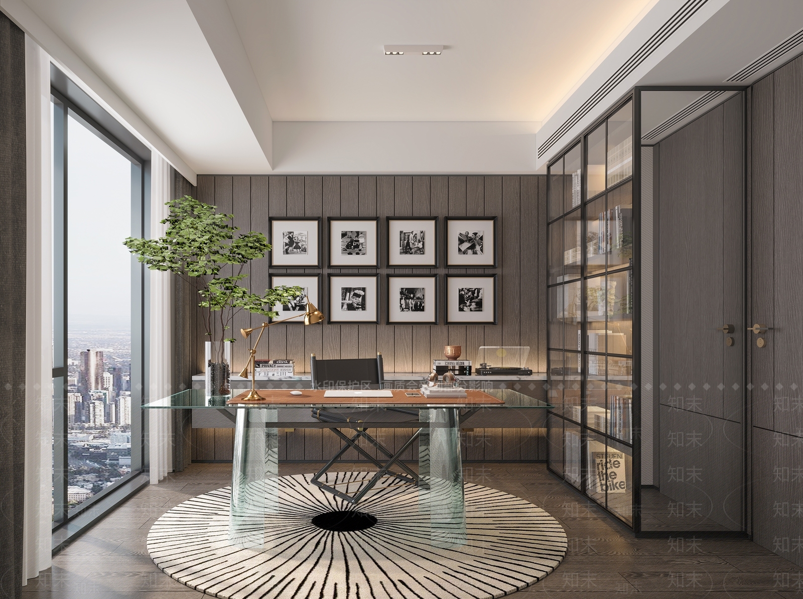 新中式现代书房3D模型下载【ID:1204205927】