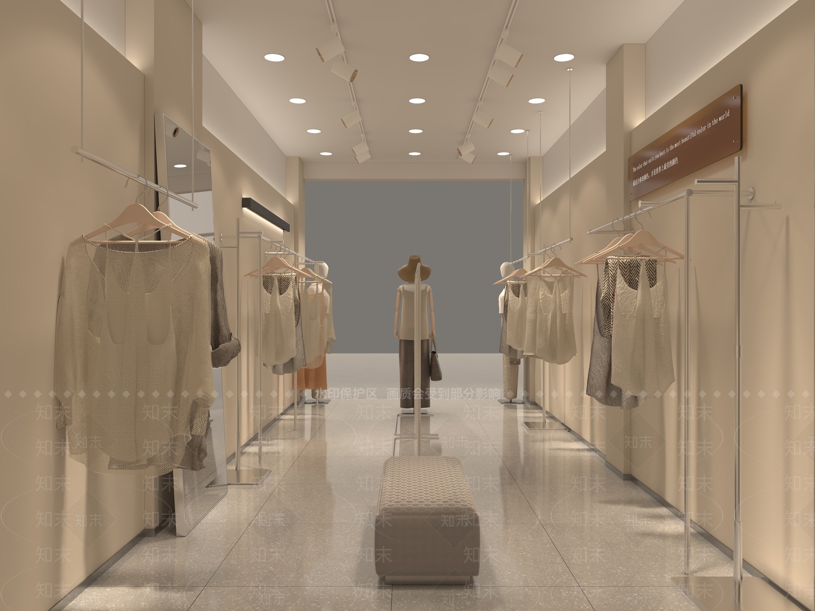 现代极简服装店3D模型下载【ID:1204209203】