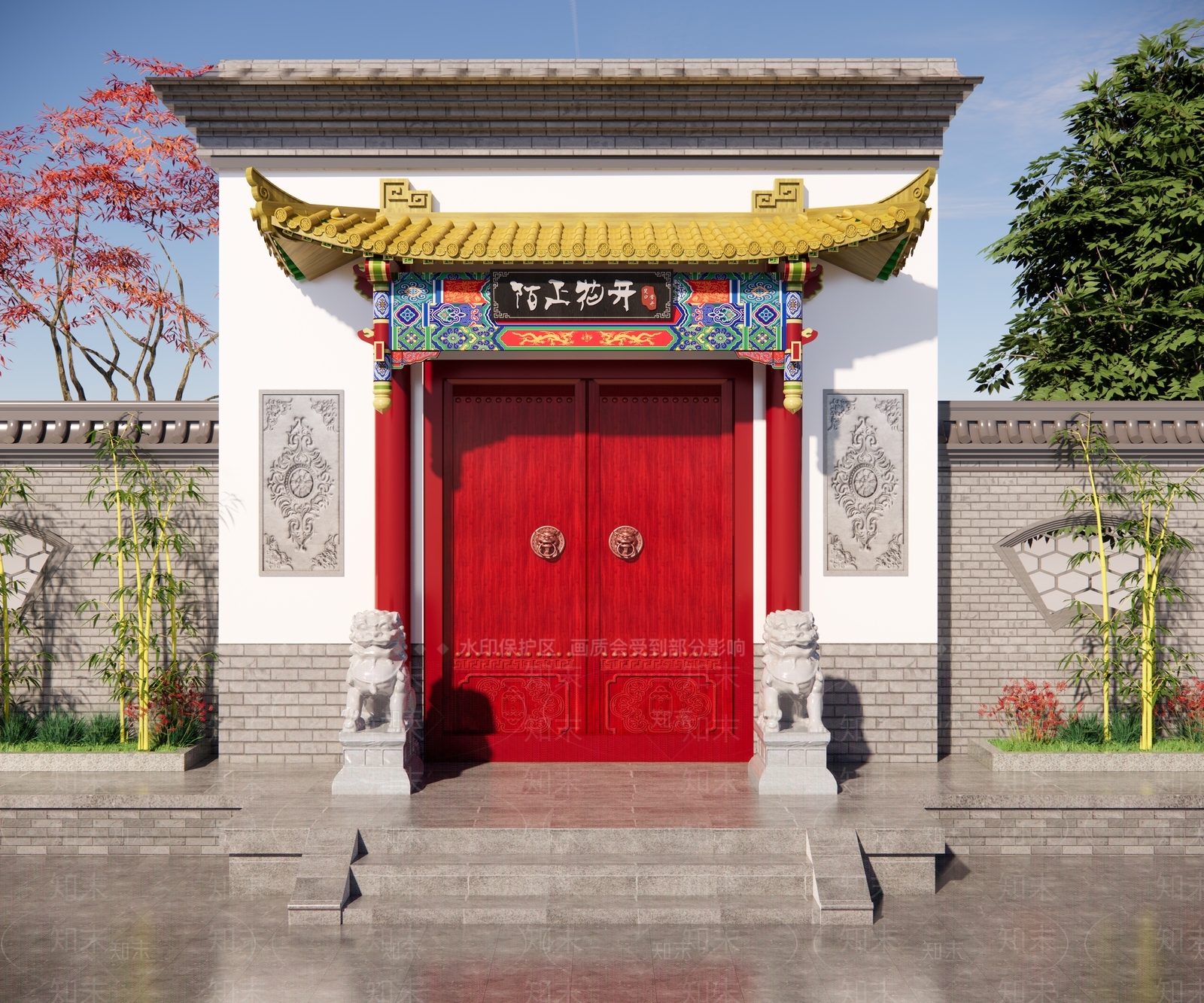 复古原木入口大门SU模型下载【ID:1204209691】