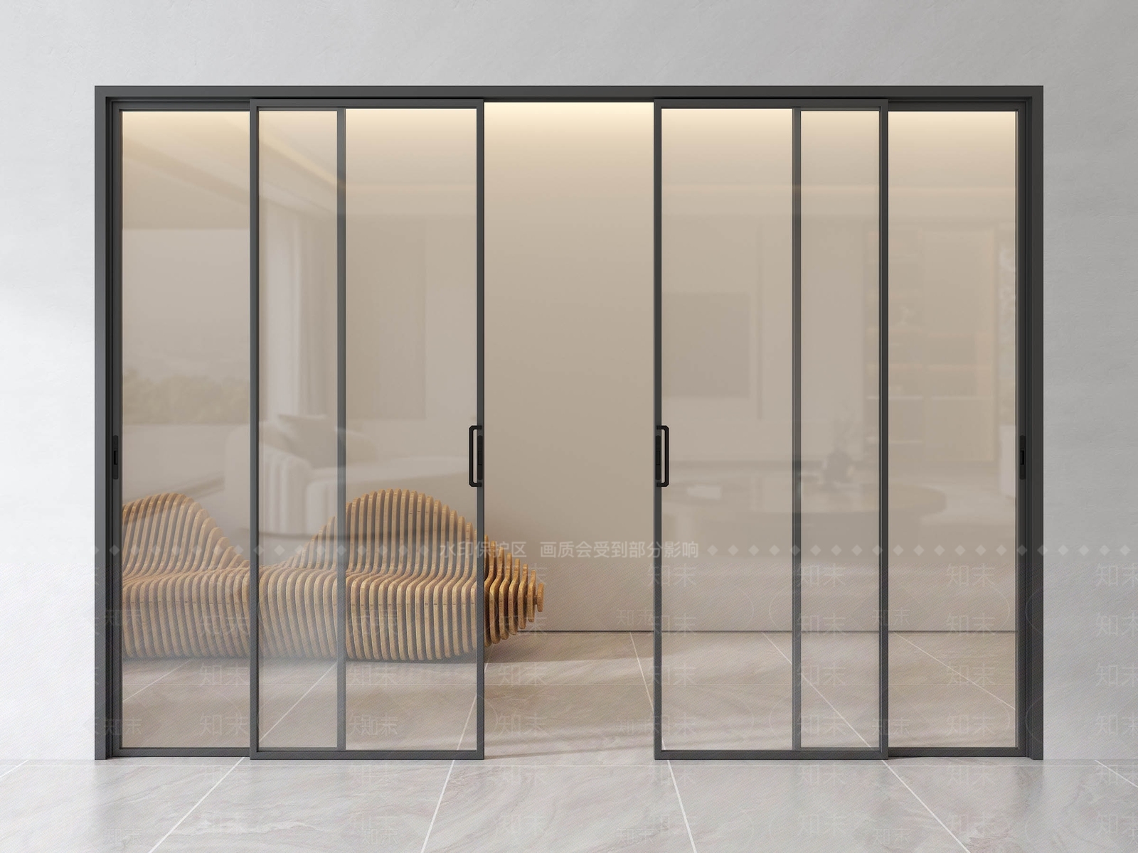 现代推拉门3D模型下载【ID:1204210224】