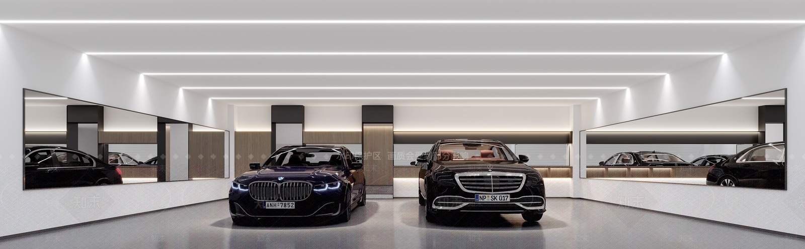现代地下车库3D模型下载【ID:1204210387】