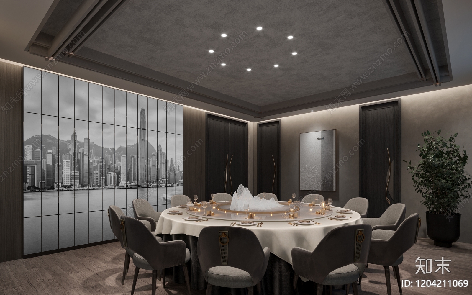 新中式中式中餐厅cad施工图下载【ID:1204211069】