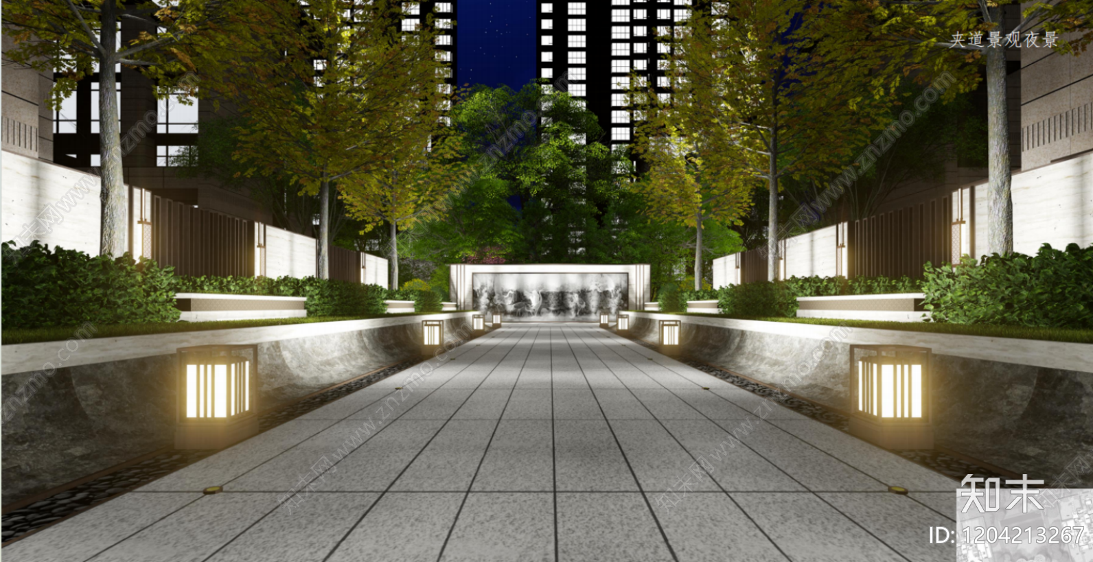 新中式现代小区景观下载【ID:1204213267】