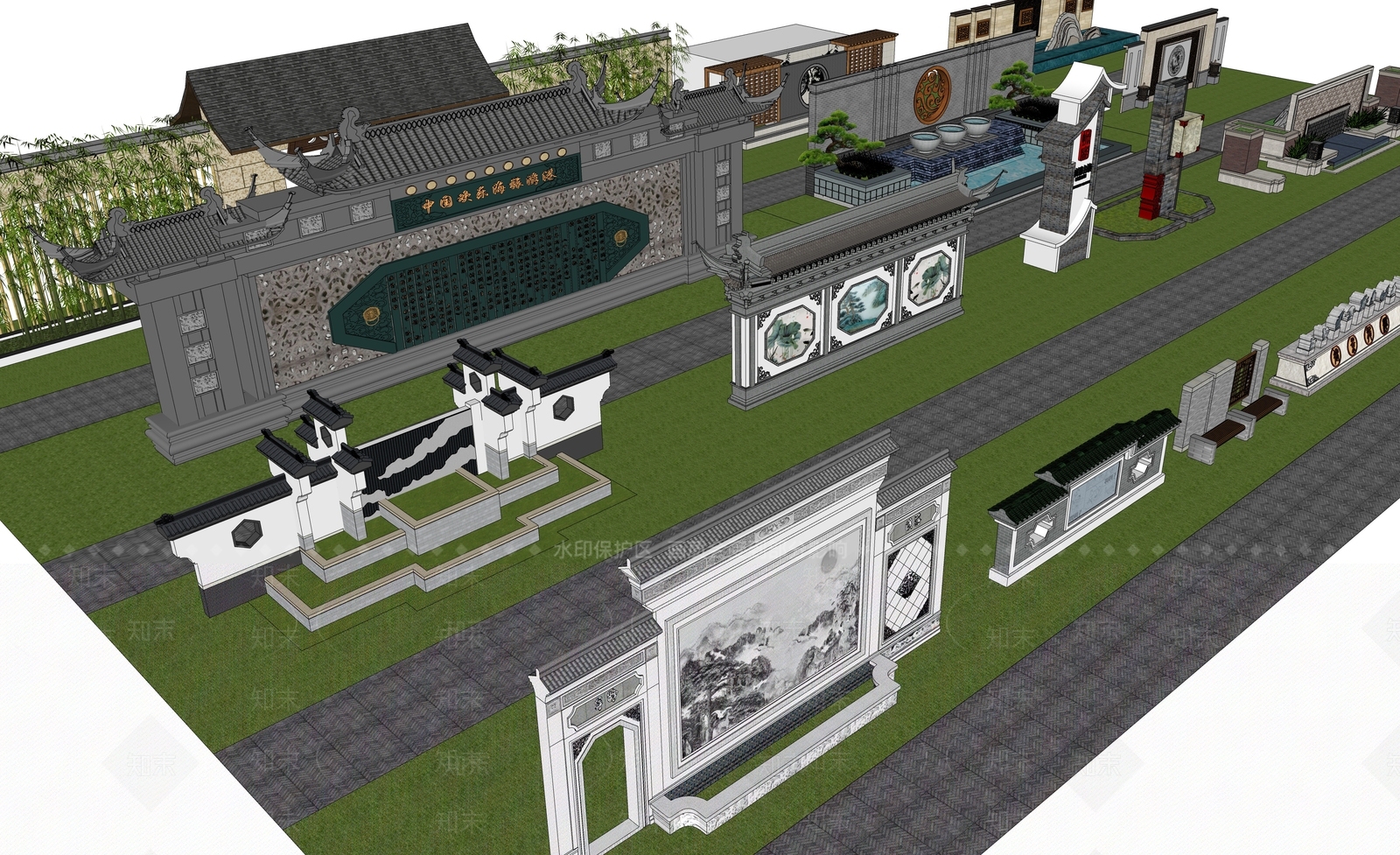 新中式其他景观小建筑SU模型下载【ID:1204213505】