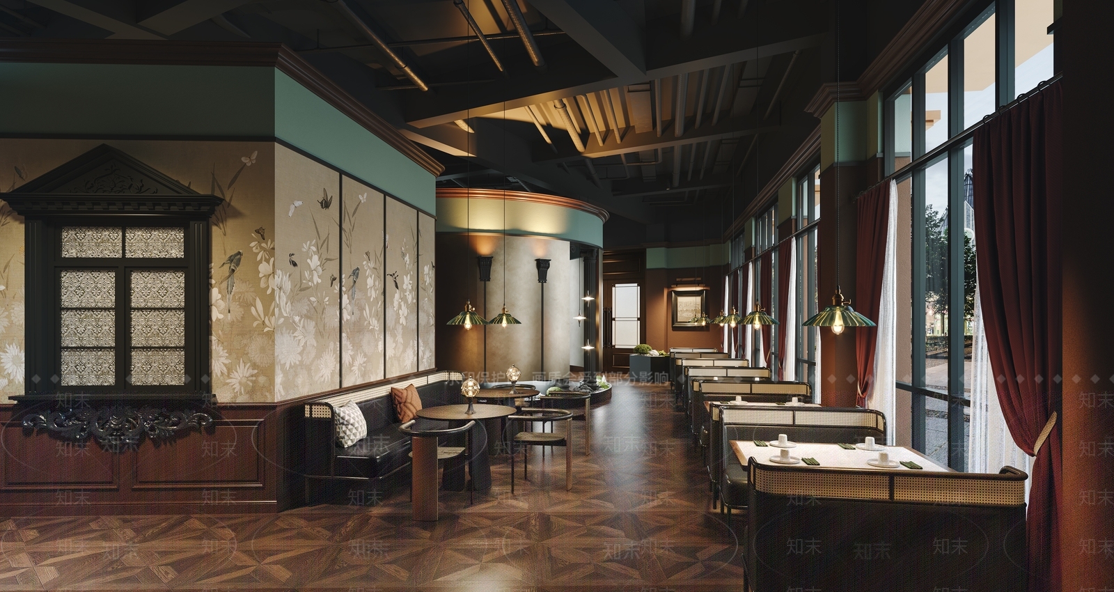 复古西餐厅3D模型下载【ID:1204218969】