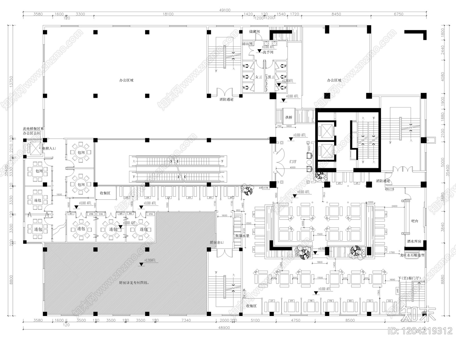 60套火锅店餐厅餐饮空间饭店CAD施工图cad施工图下载【ID:1204219312】