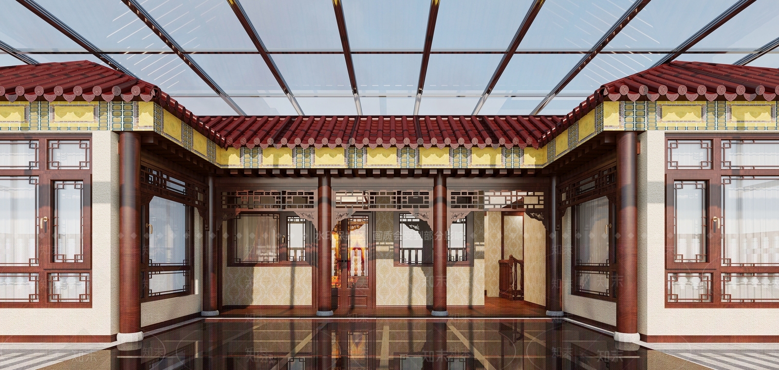 中式复古阳台3D模型下载【ID:1204220165】
