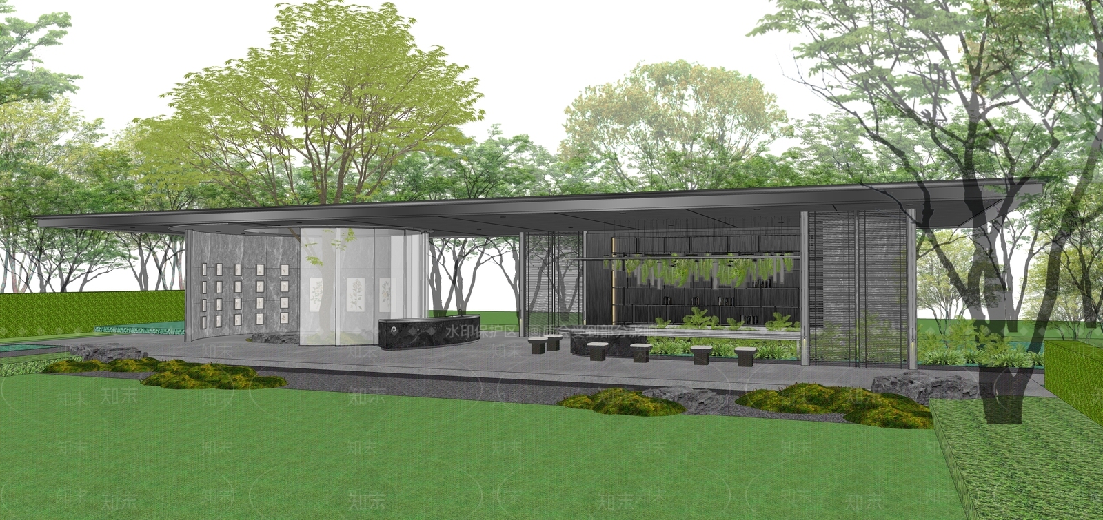 现代其他景观小建筑SU模型下载【ID:1204221949】