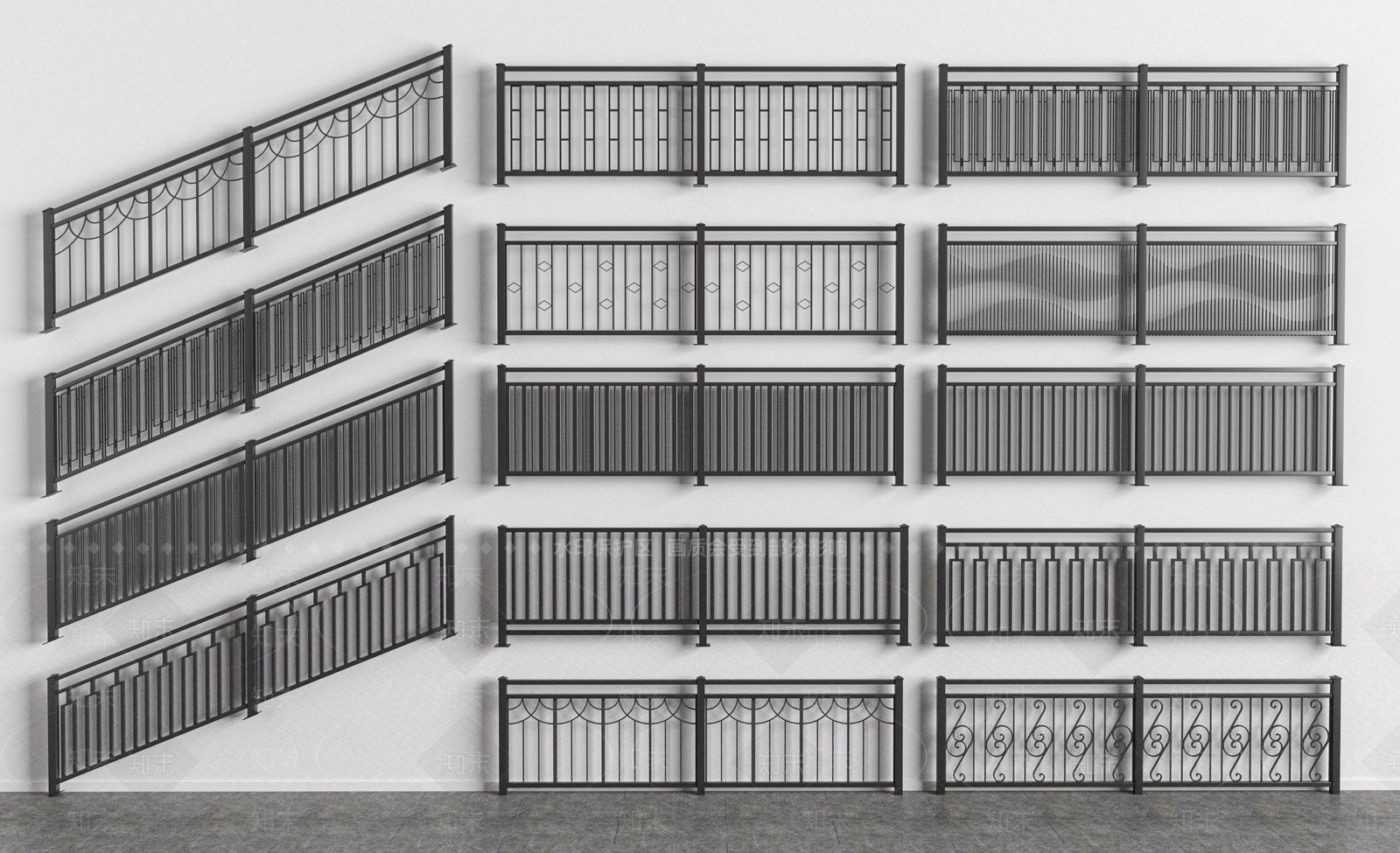 现代栏杆扶手SU模型下载【ID:1204221642】