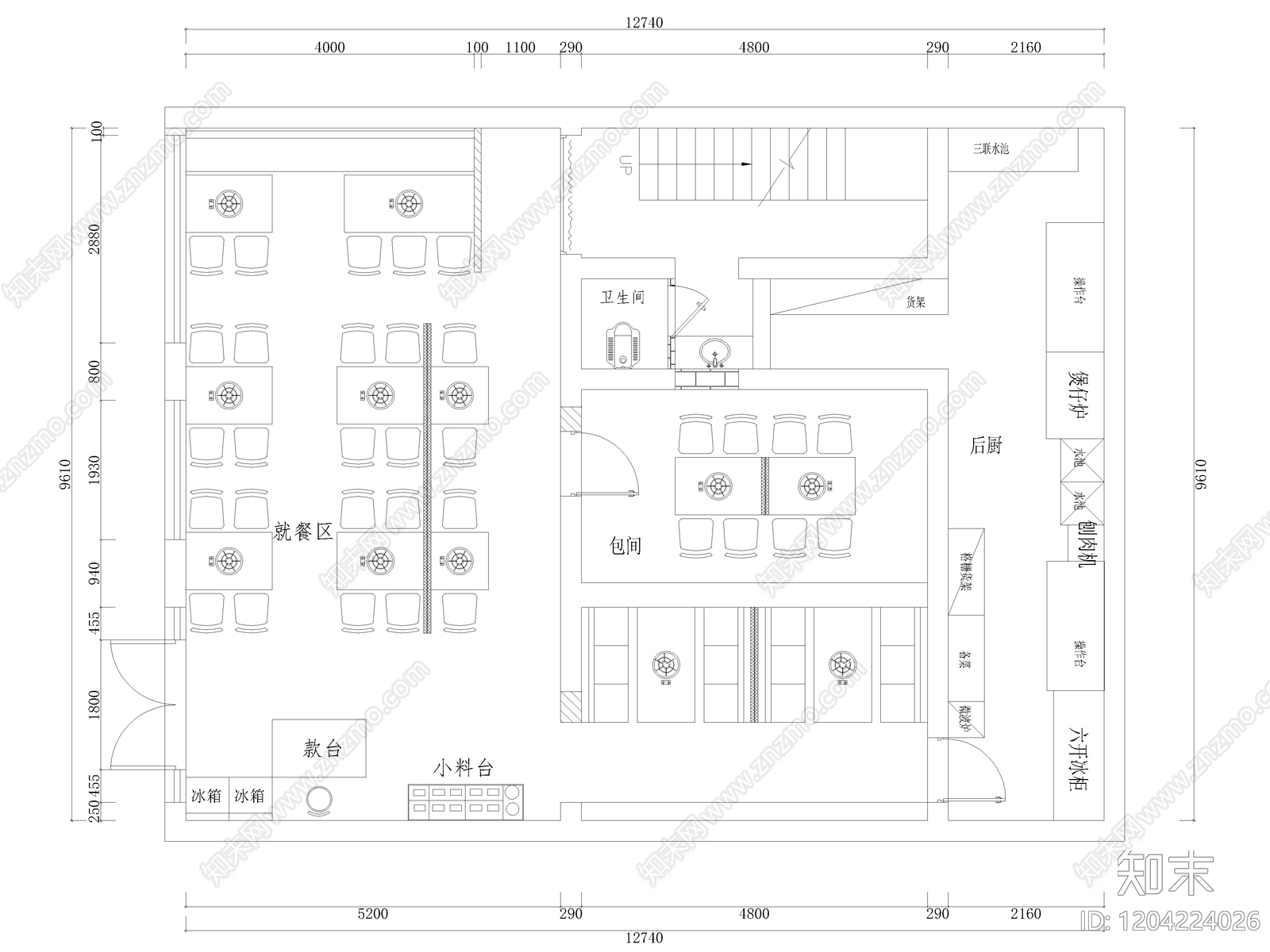 40套烧烤店烤肉店餐厅CAD施工图cad施工图下载【ID:1204224026】