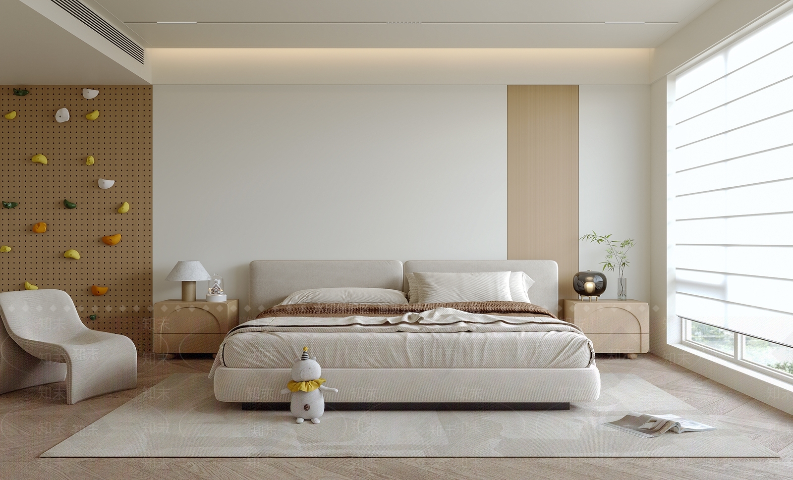 现代原木家居卧室SU模型下载【ID:1204225924】