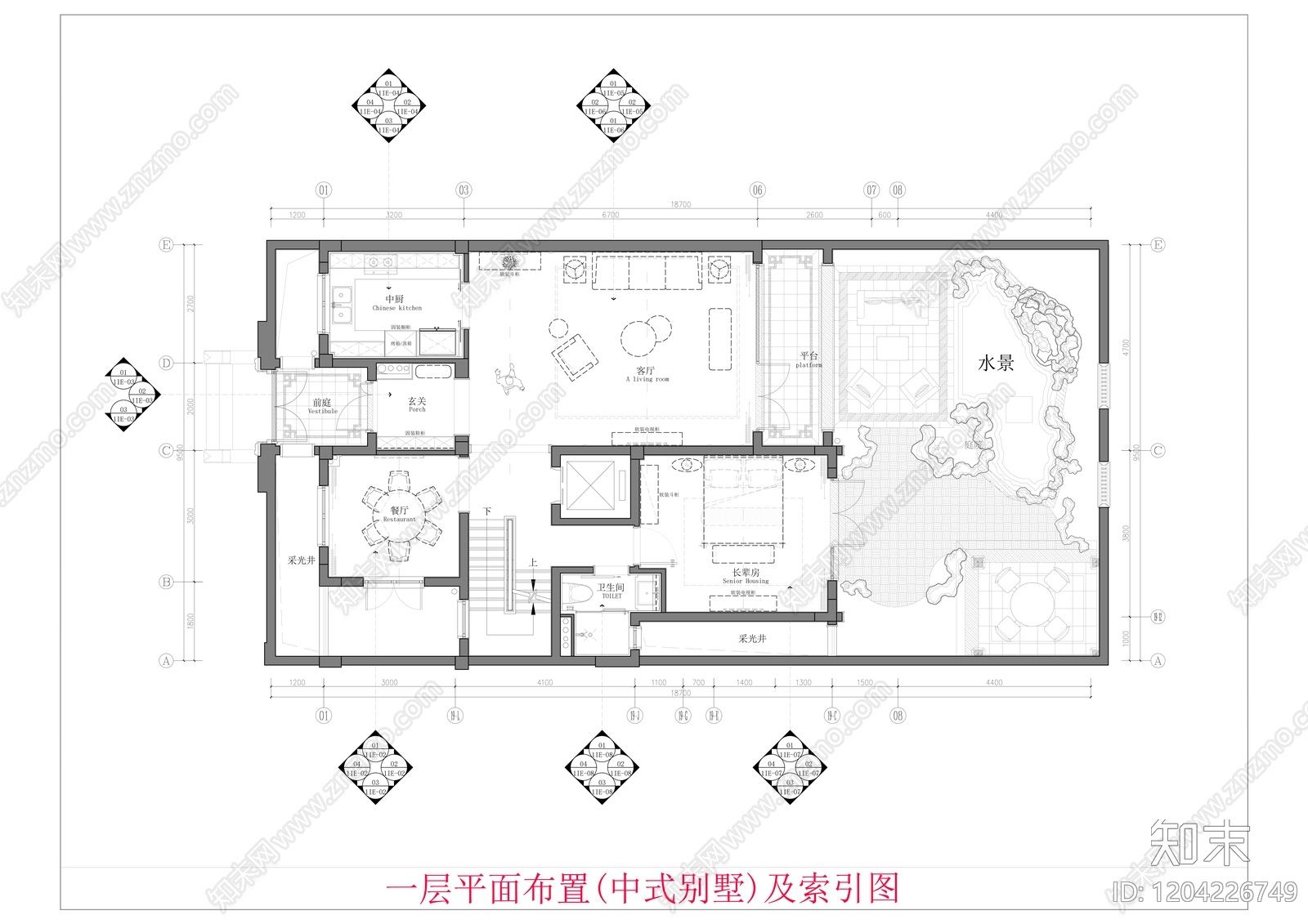 新中式中式民宿建筑施工图下载【ID:1204226749】