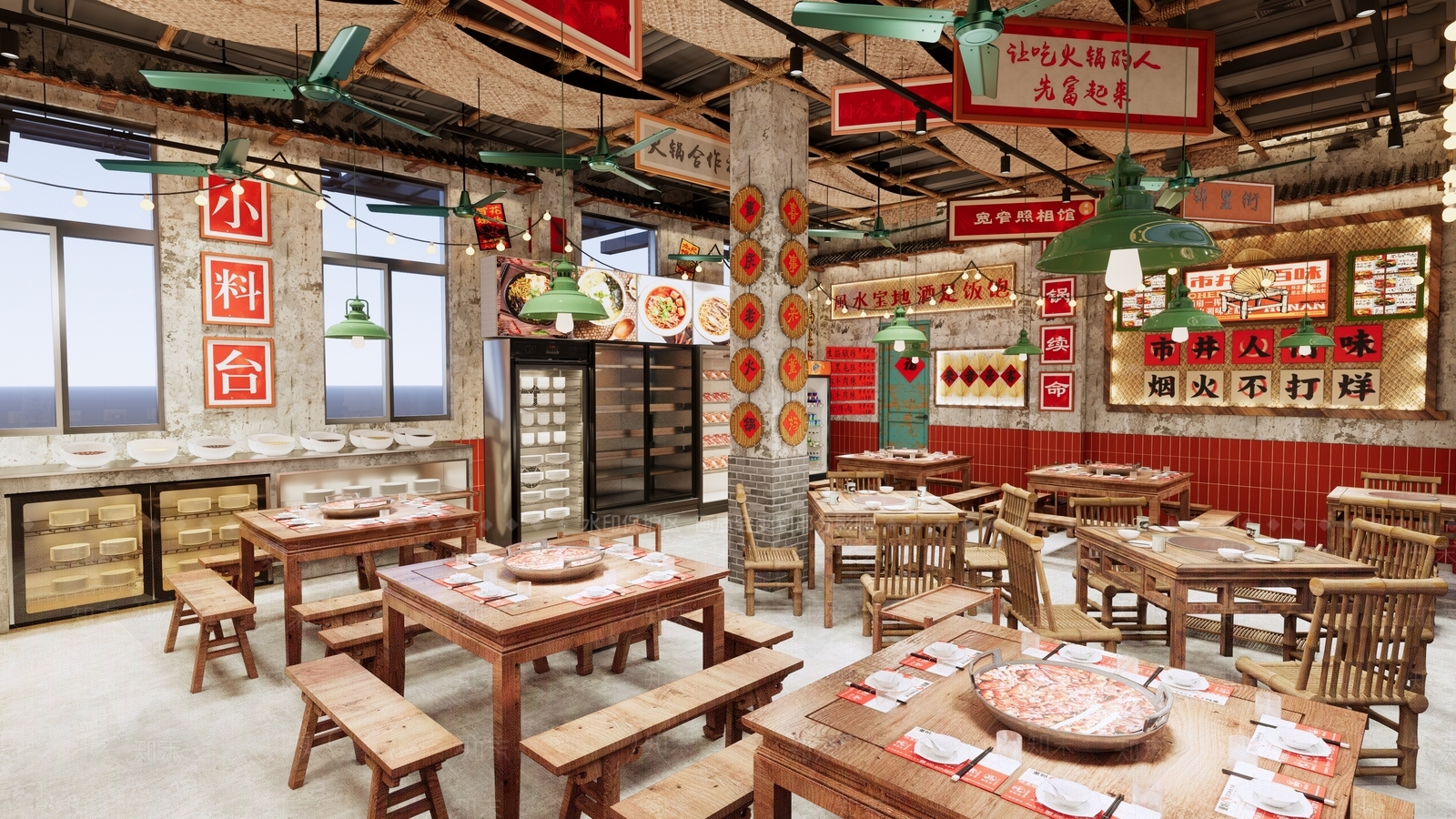 工业现代火锅店SU模型下载【ID:1204227017】