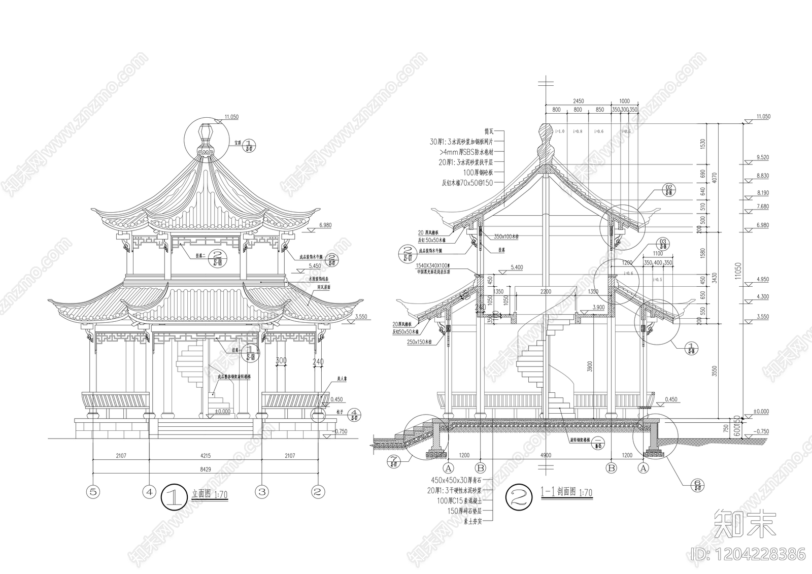 其他古建筑cad施工图下载【ID:1204228386】