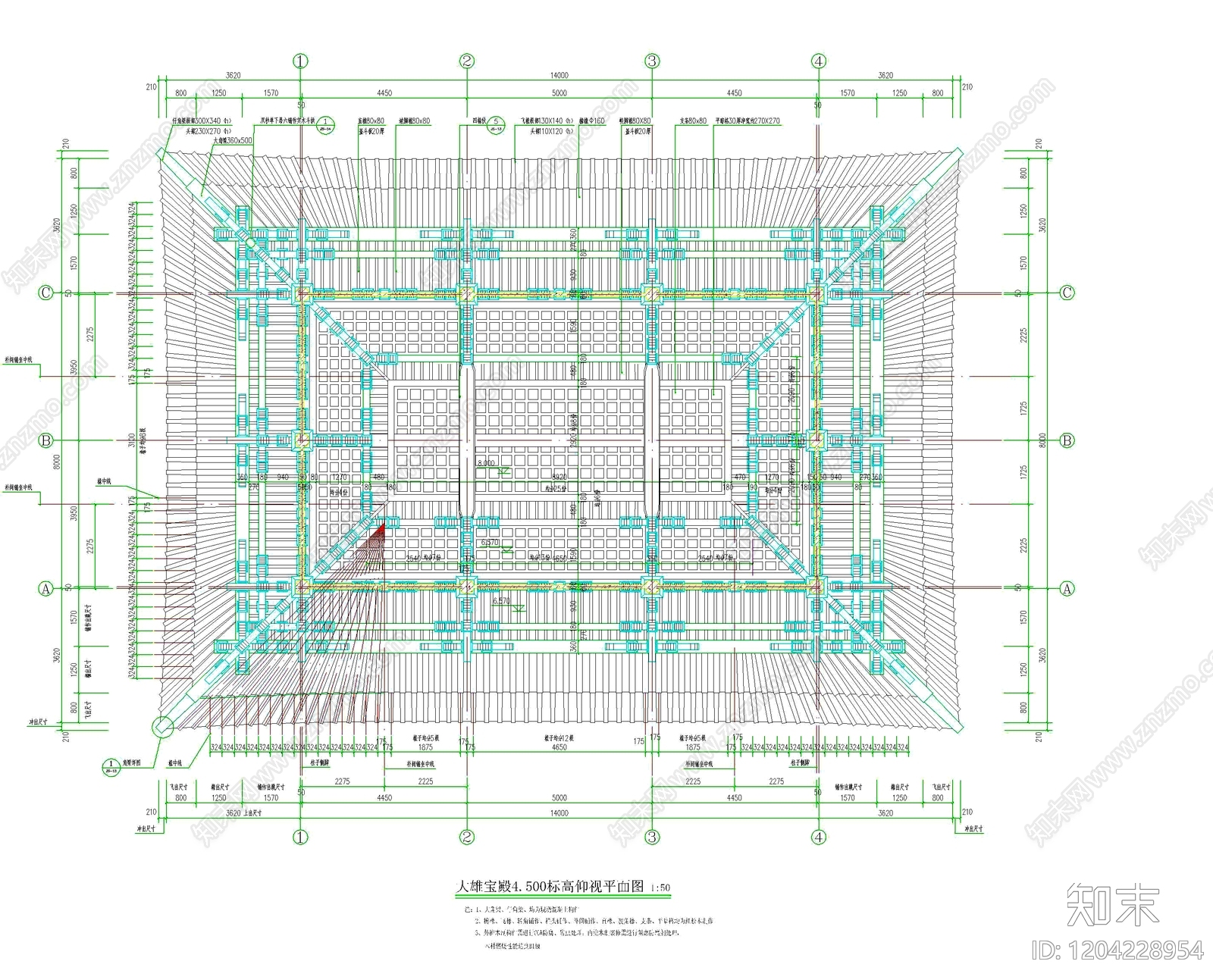 仿古建筑cad施工图下载【ID:1204228954】