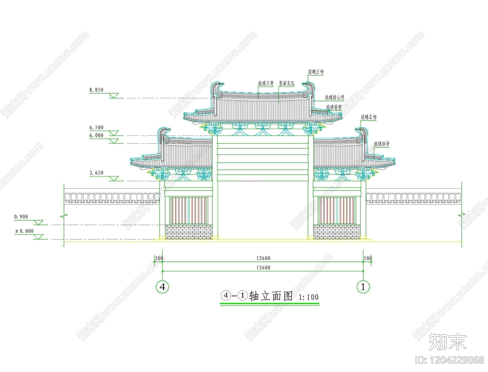 其他古建筑cad施工图下载【ID:1204229068】