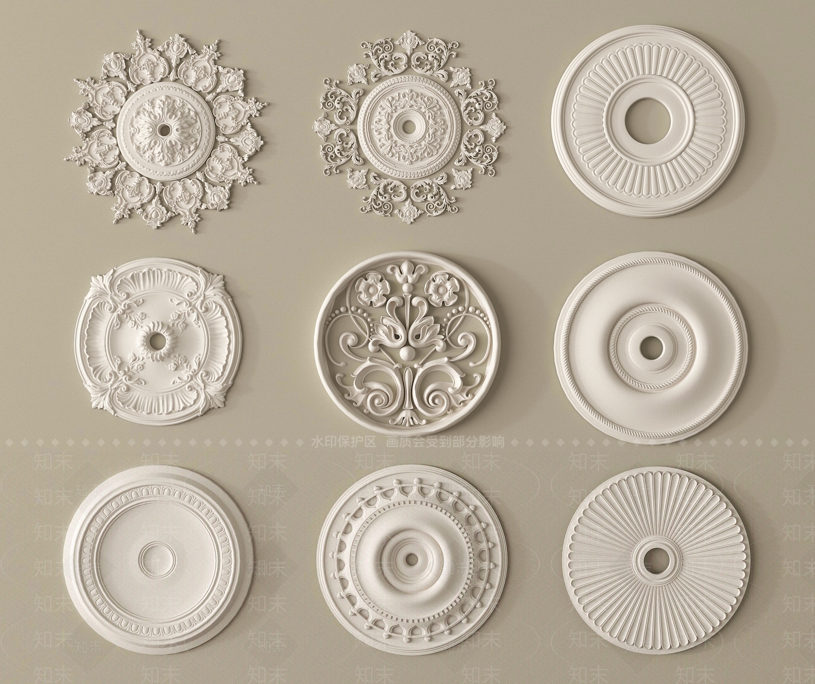 法式雕花3D模型下载【ID:1204229907】