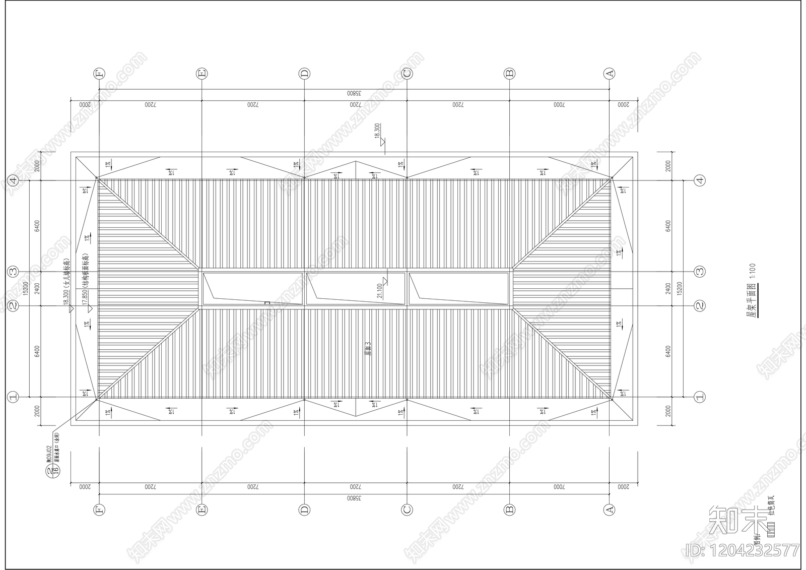 现代简约办公楼建筑cad施工图下载【ID:1204232577】