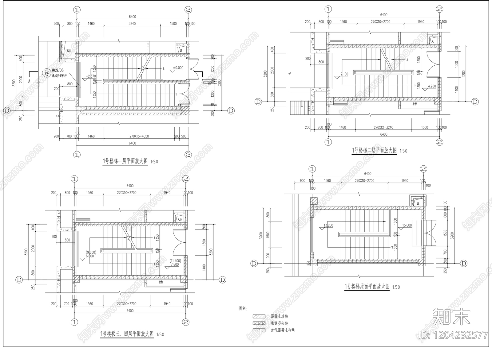 现代简约办公楼建筑cad施工图下载【ID:1204232577】
