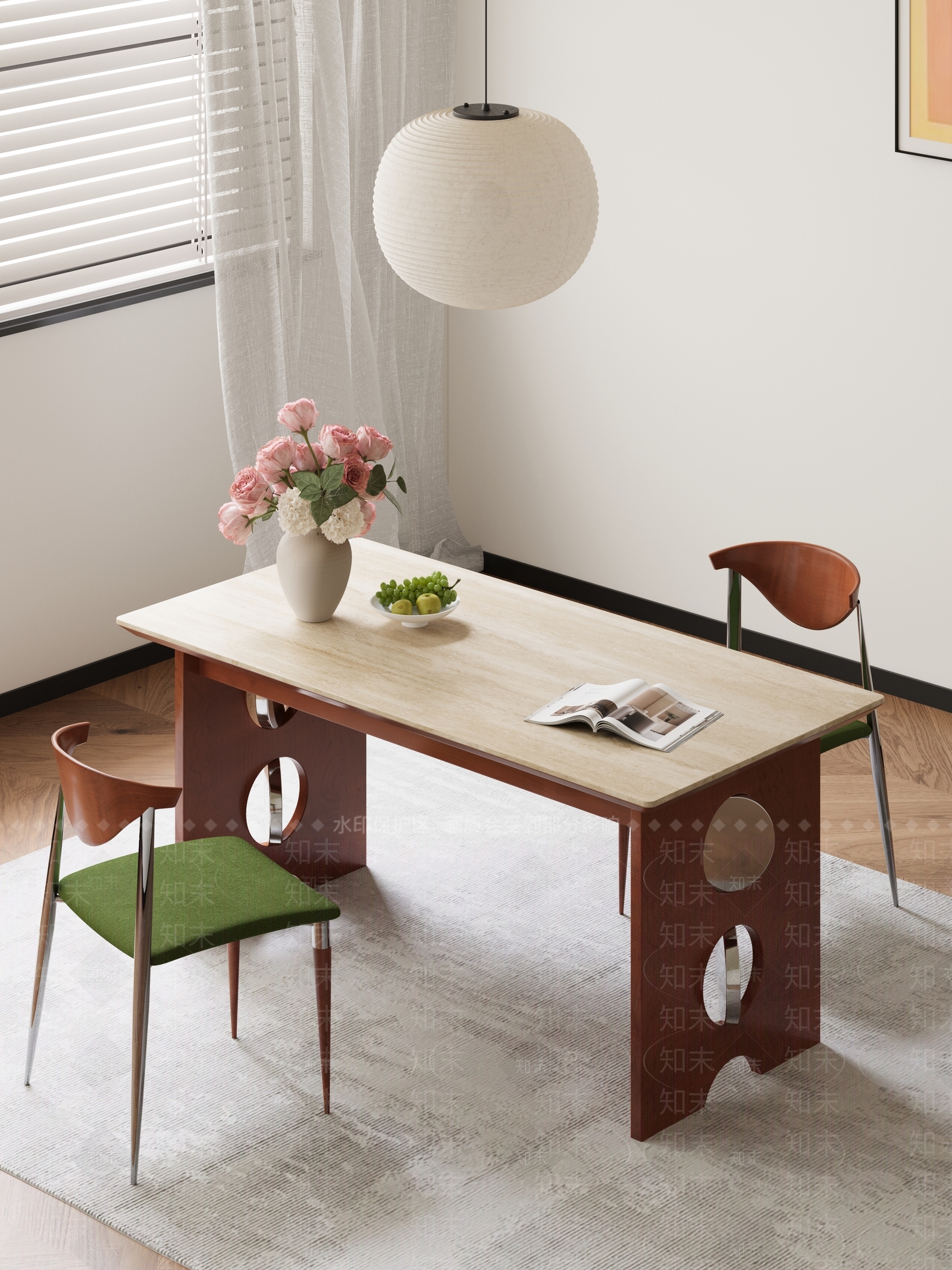 中古复古餐桌3D模型下载【ID:1204234237】