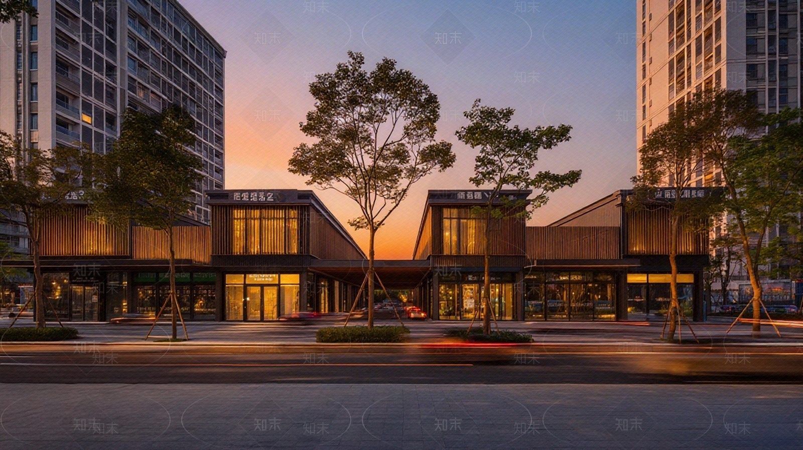 现代街道外景贴图材质精品下载_VRay贴图_知末网