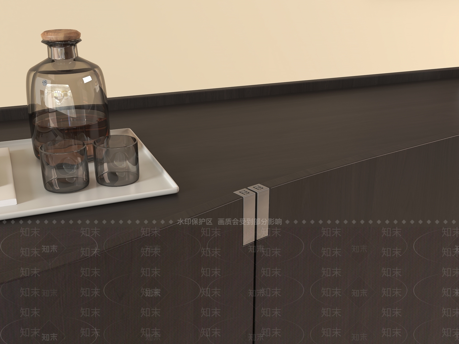 意式轻奢餐边柜3D模型下载【ID:1204236695】