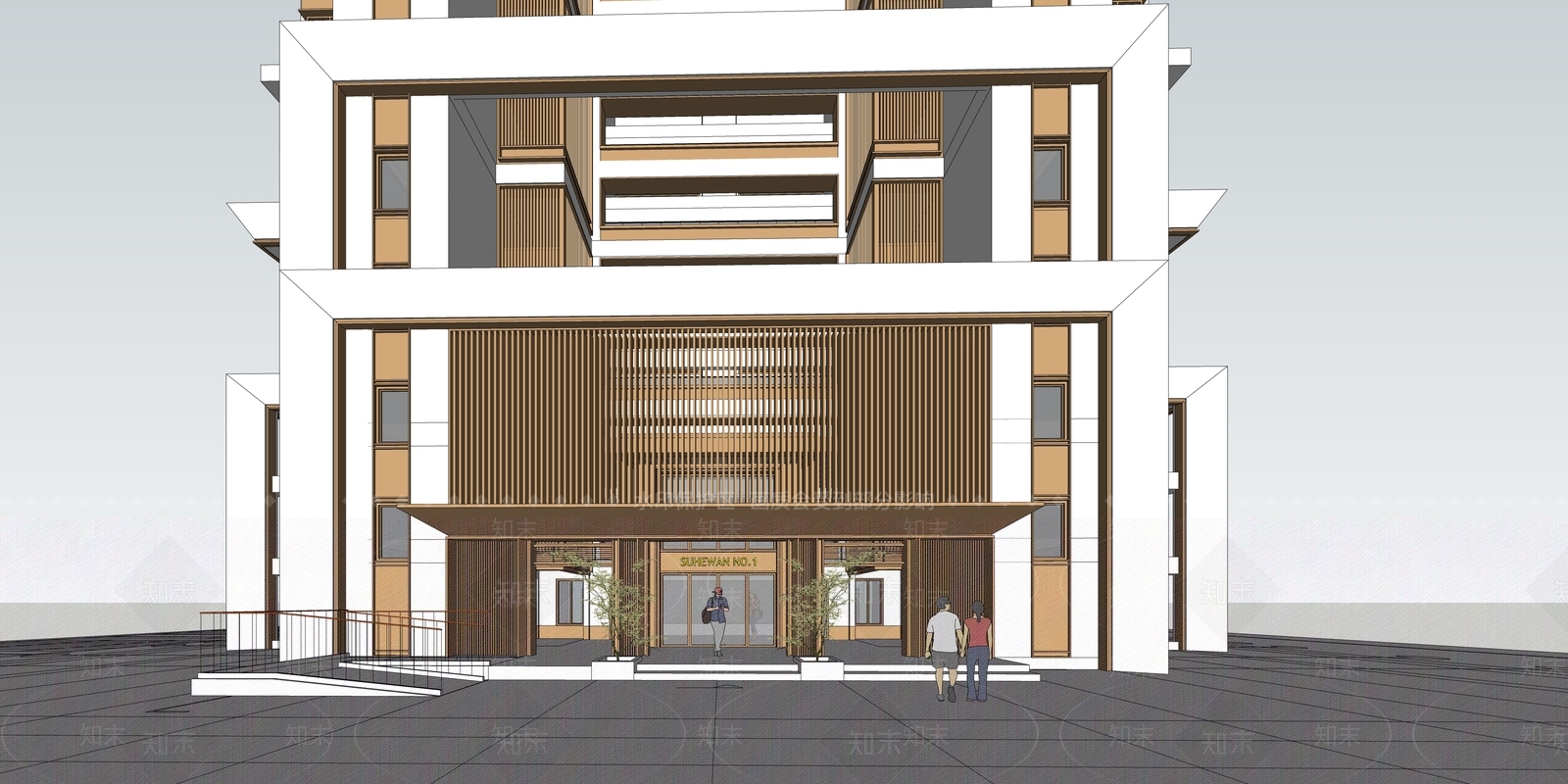 现代高层住宅SU模型下载【ID:1204236803】