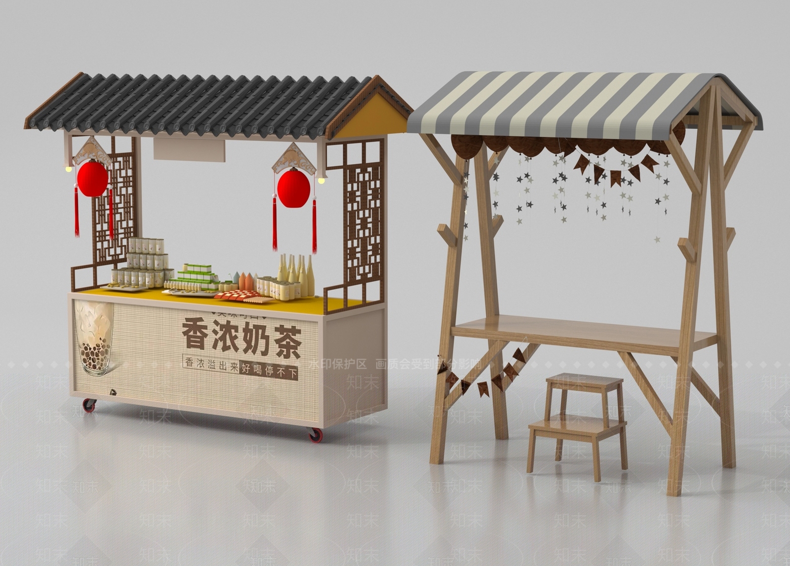 摊位SU模型下载【ID:1204236868】