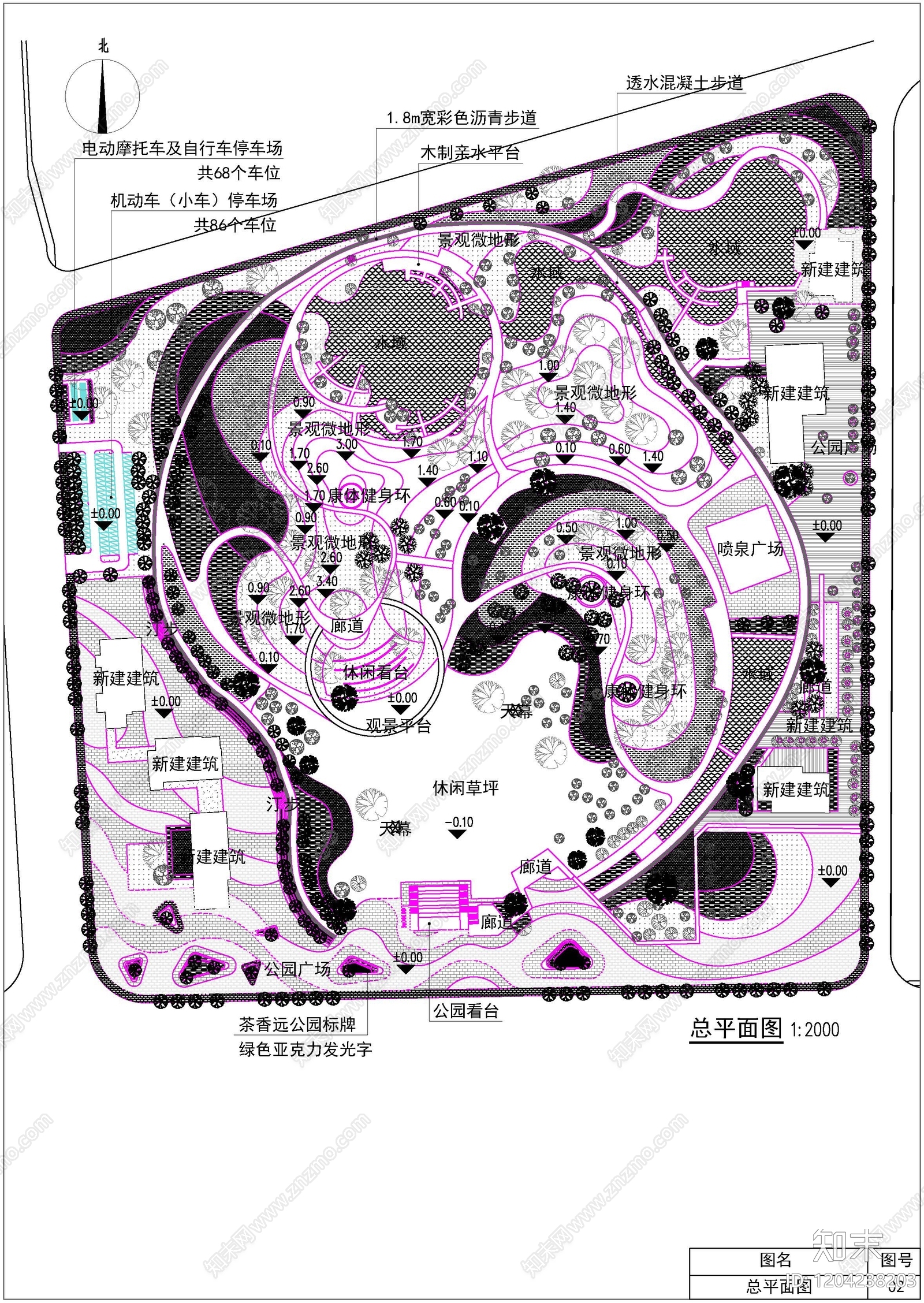 滨水公园cad施工图下载【ID:1204238203】