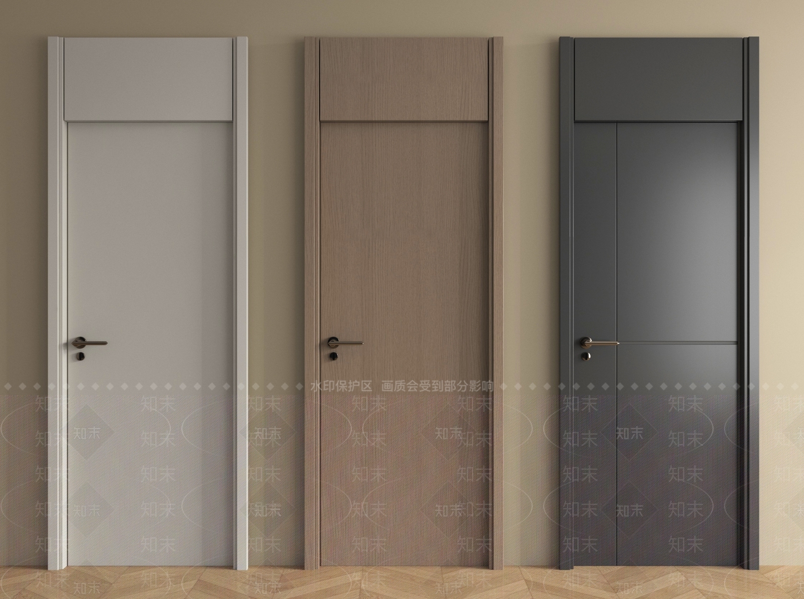 现代单开门3D模型下载【ID:1204238810】