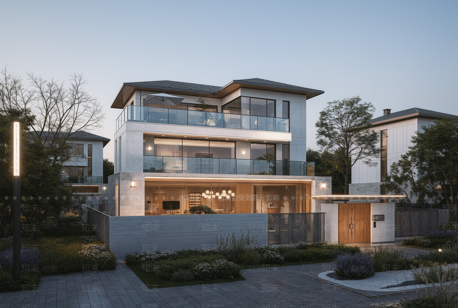 现代简约乡村民房SU模型下载【ID:1204244623】