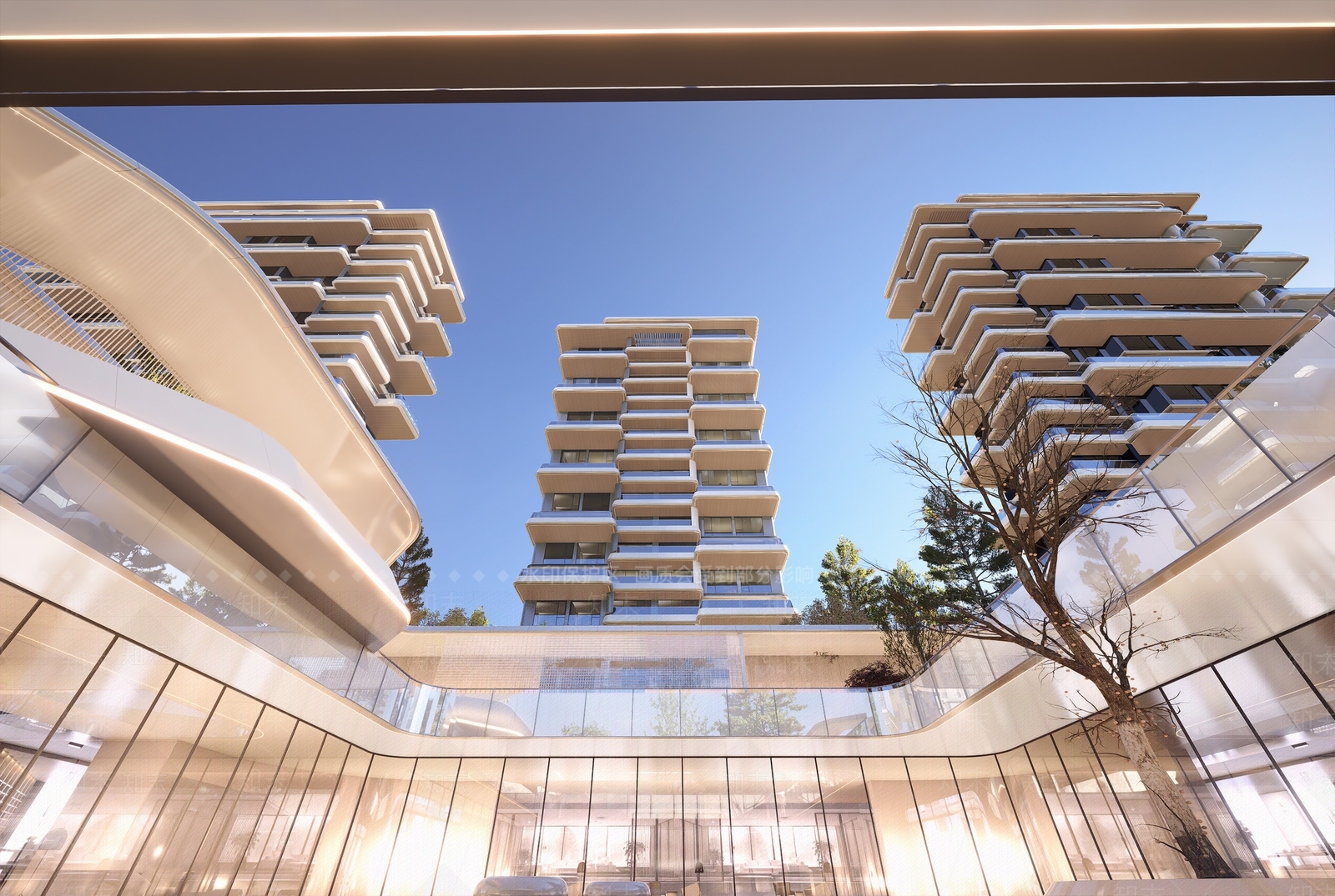 现代轻奢小区建筑SU模型下载【ID:1204244926】