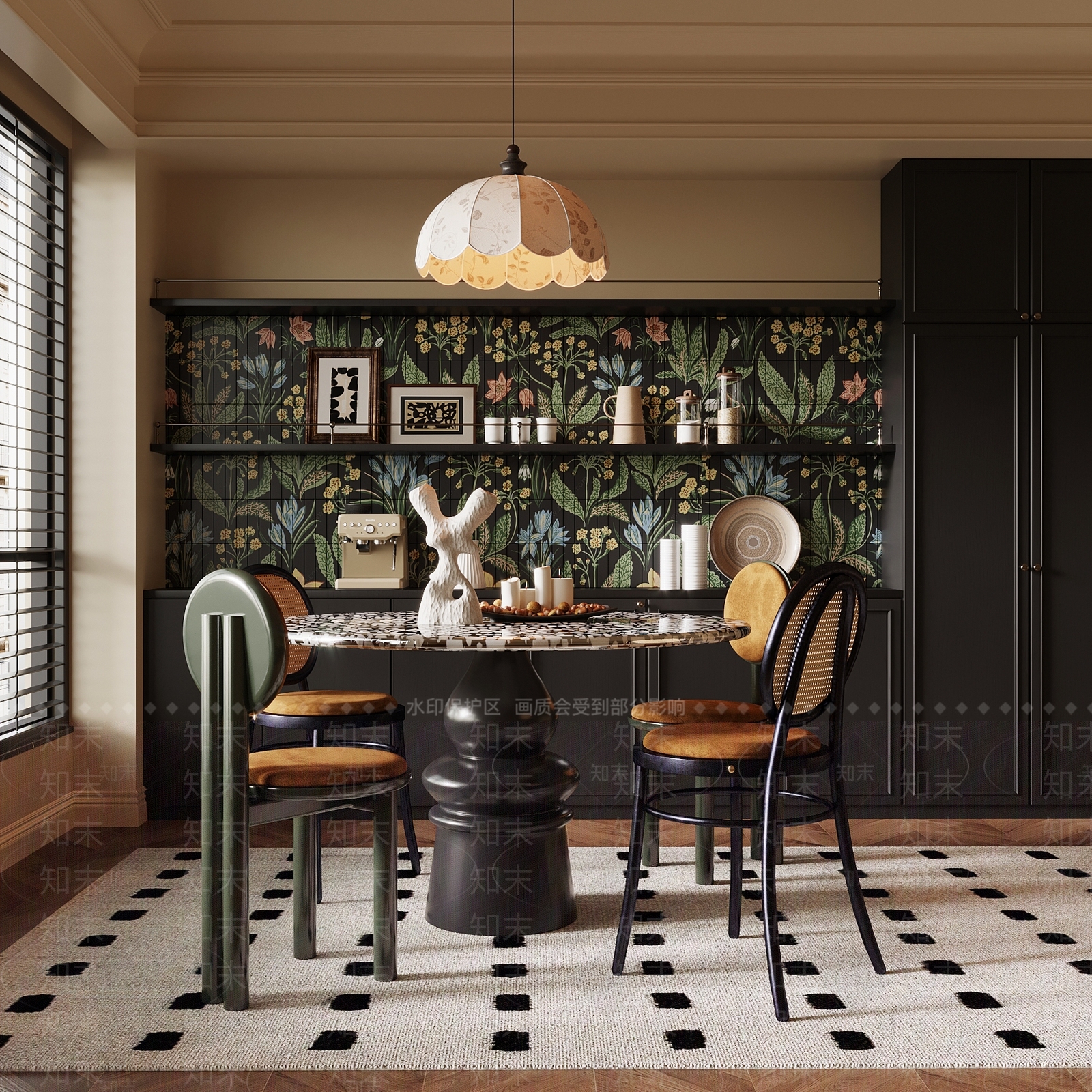 法式家居餐厅3D模型下载【ID:1204253053】