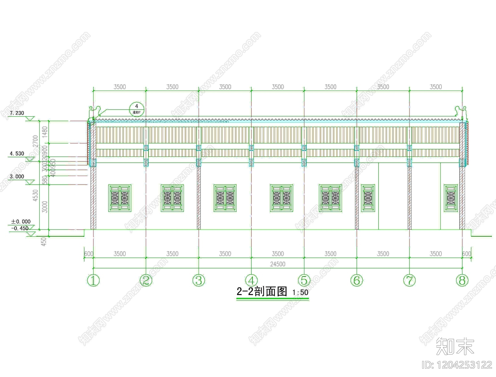 寺庙cad施工图下载【ID:1204253122】