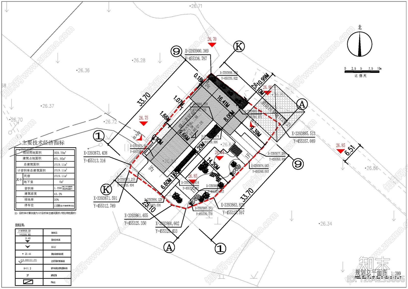 新中式民宿建筑cad施工图下载【ID:1204253806】