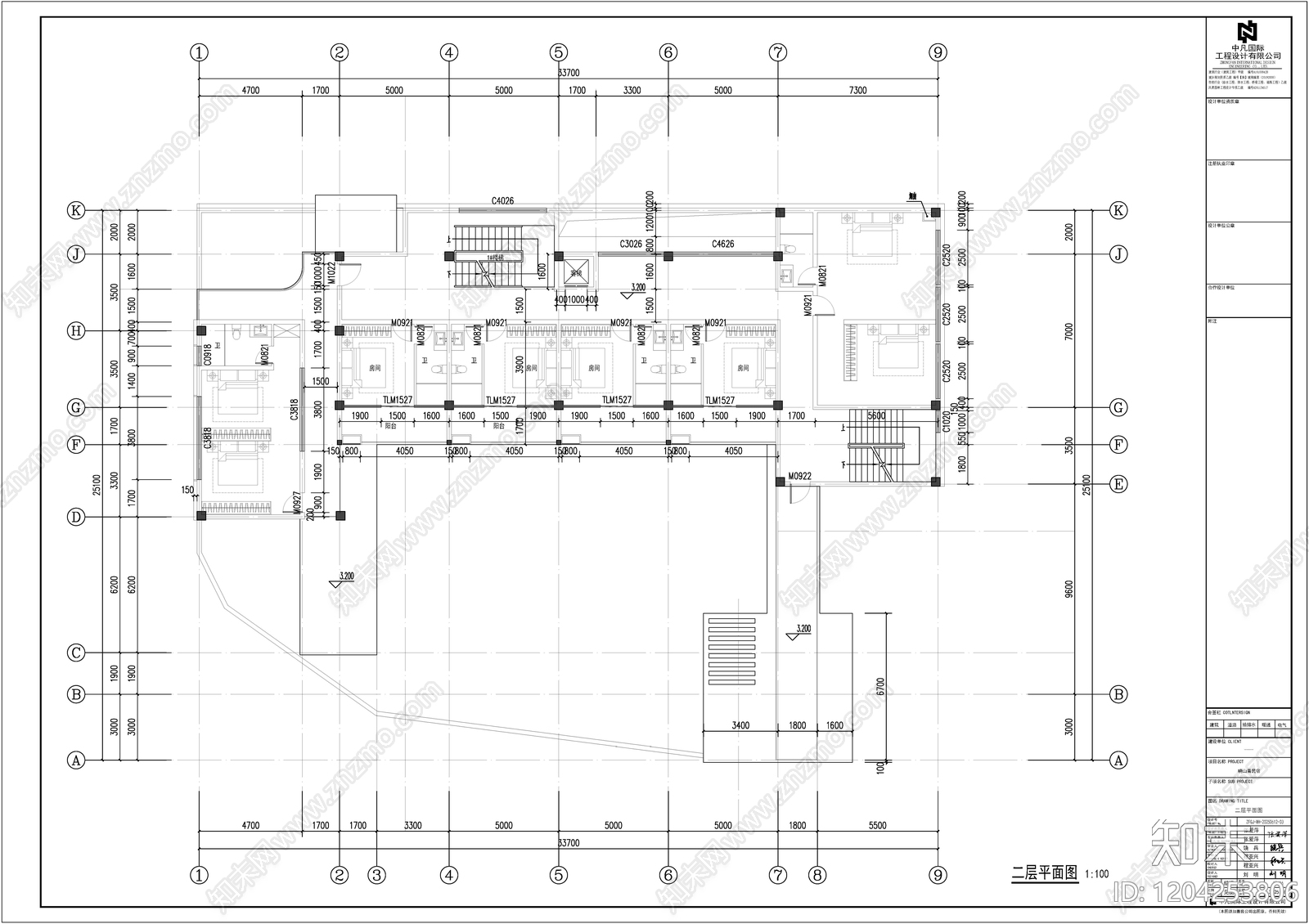新中式民宿建筑cad施工图下载【ID:1204253806】