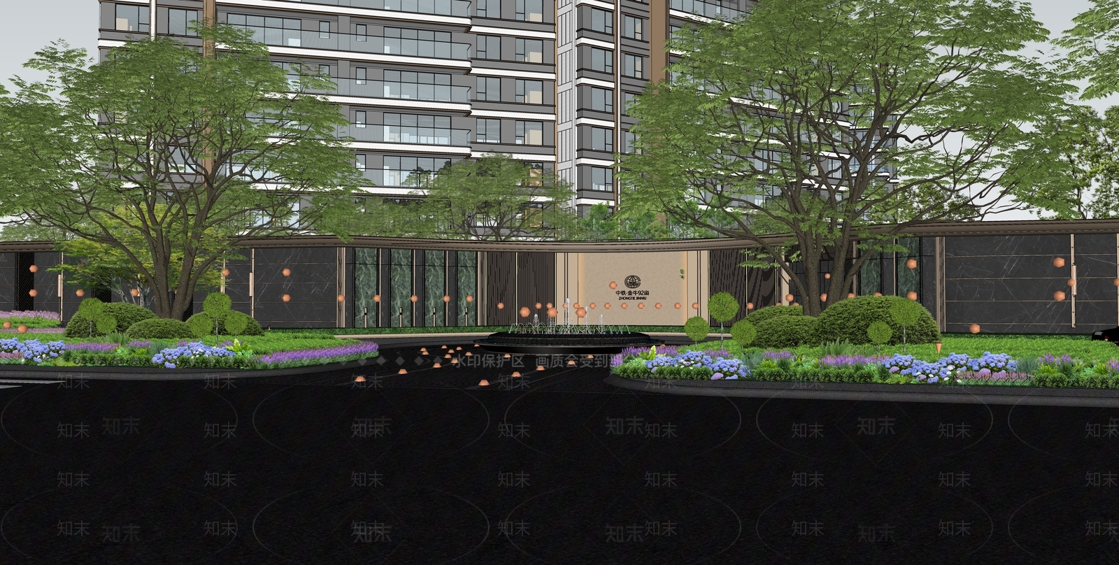 侘寂轻奢入口大门SU模型下载【ID:1204256698】