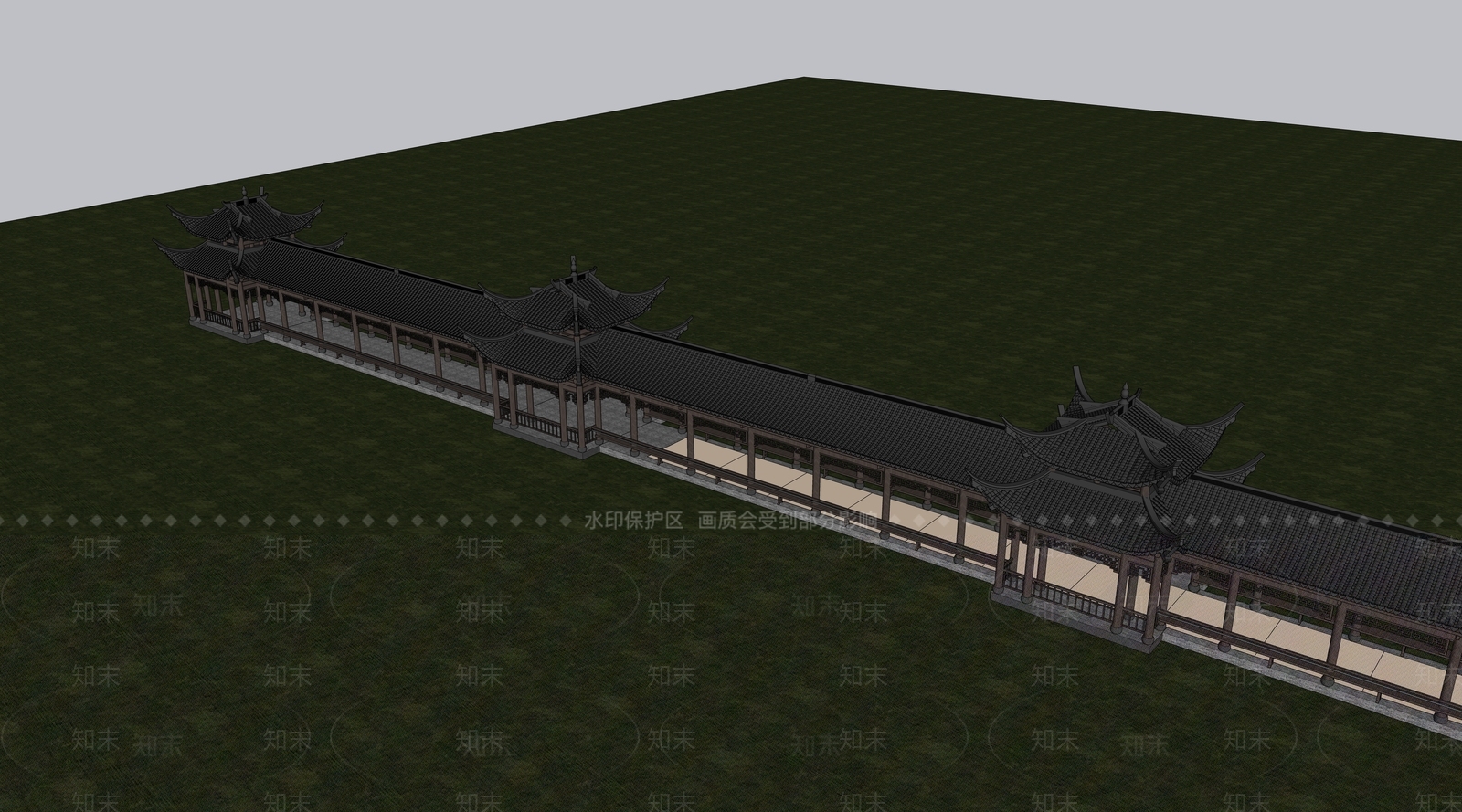 中式新中式小公建SU模型下载【ID:1204257174】