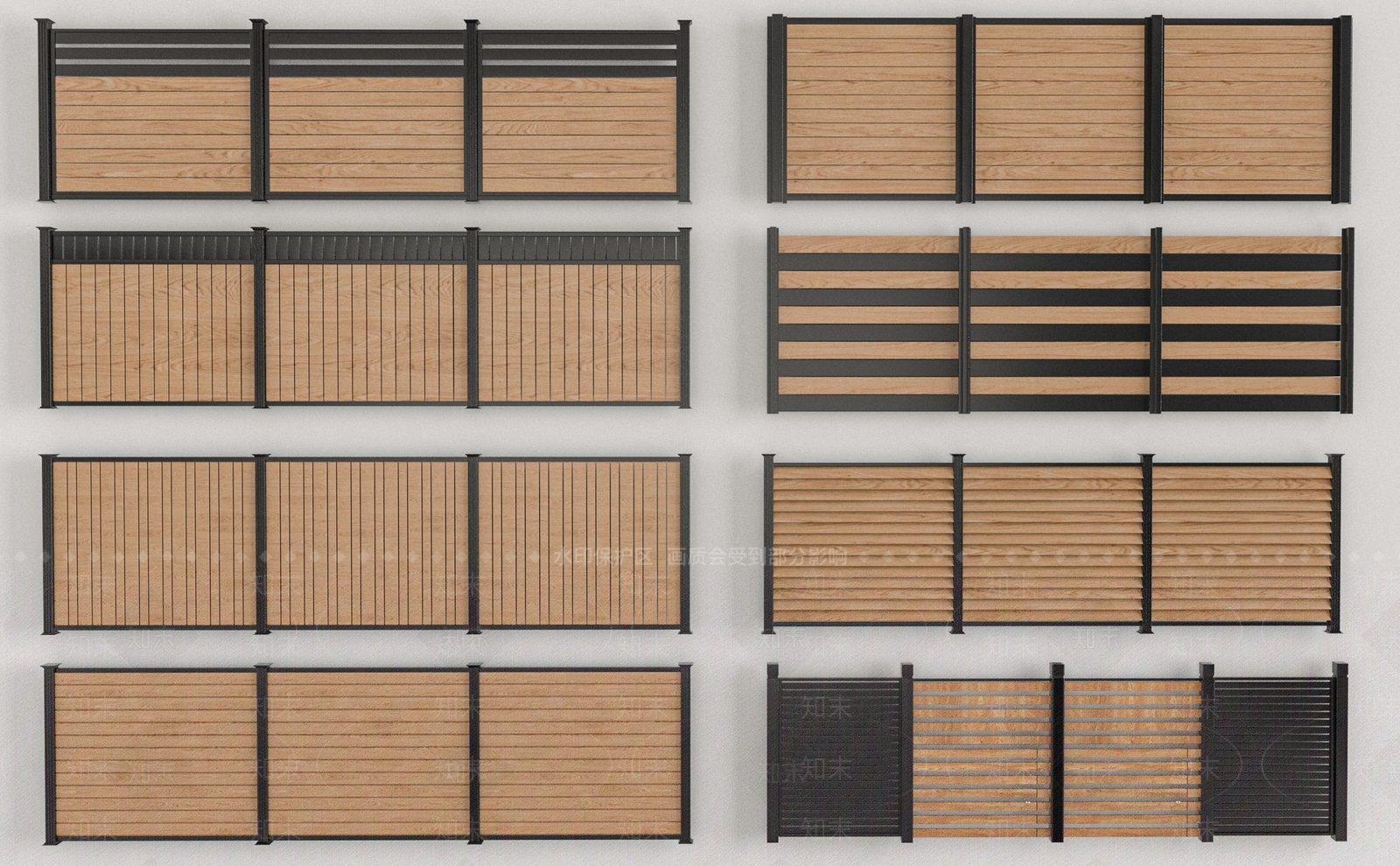 现代景观围栏SU模型下载【ID:1204263232】