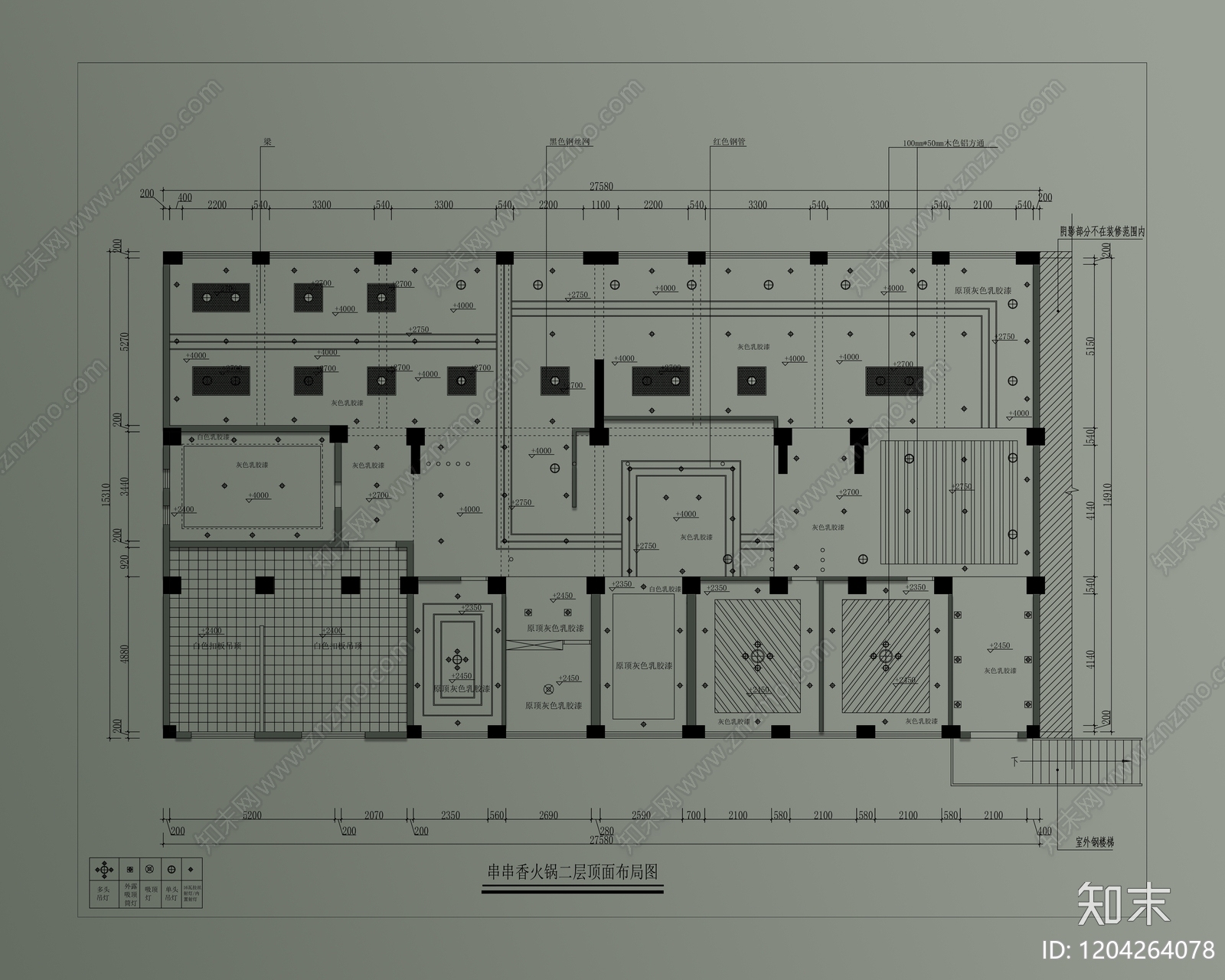 现代工业火锅店cad施工图下载【ID:1204264078】