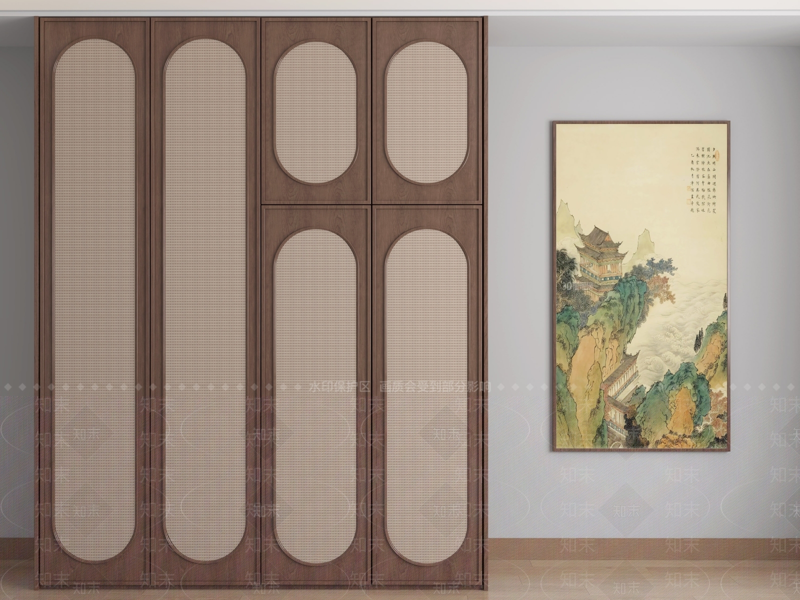 中式衣柜3D模型下载【ID:1204264748】