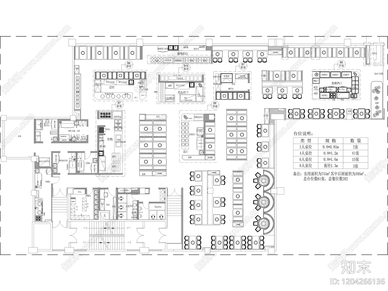 20套自助餐厅火锅店CAD施工图cad施工图下载【ID:1204266136】