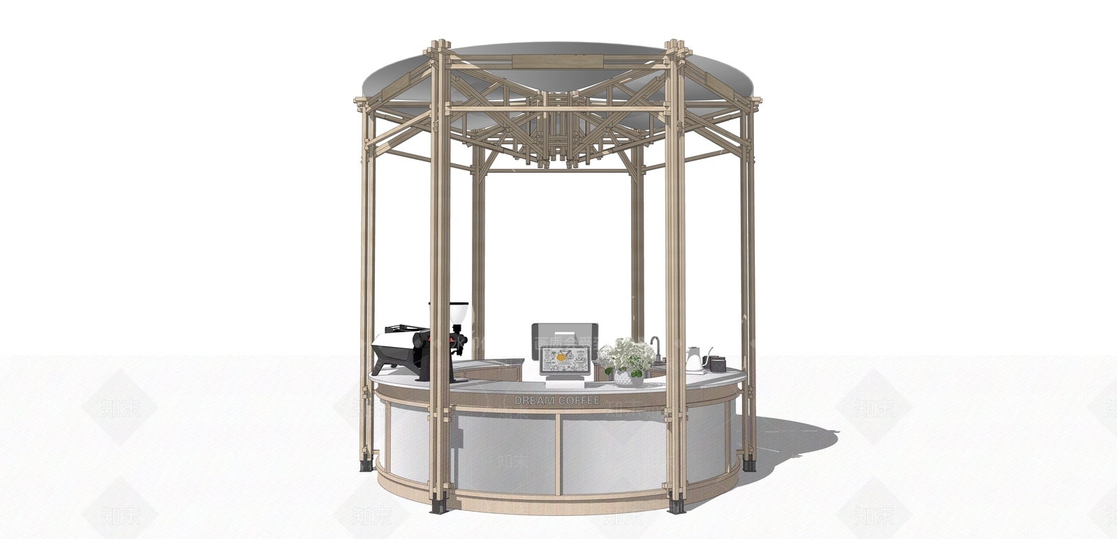 售卖亭SU模型下载【ID:1204266437】