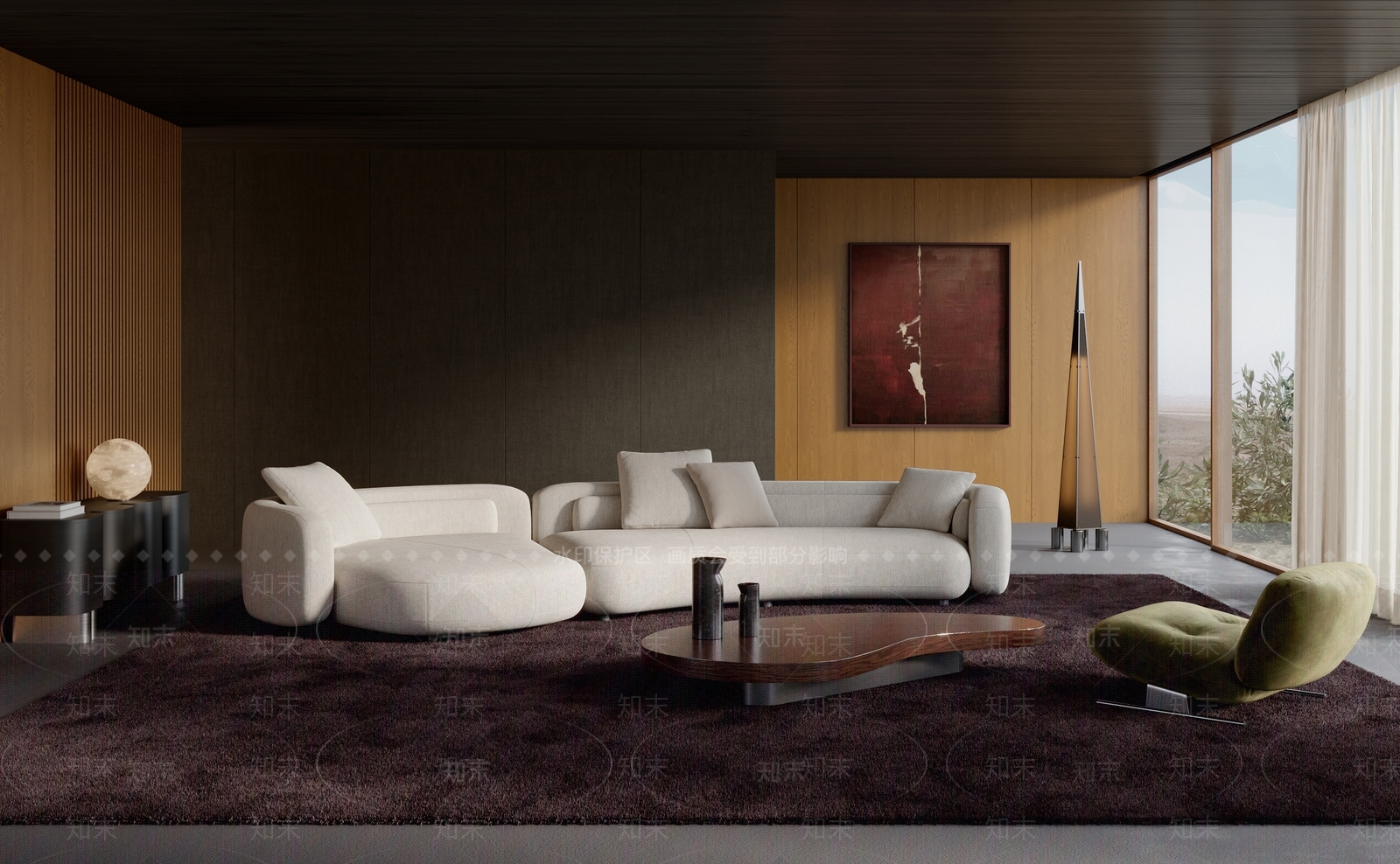 现代意式家居客厅3D模型下载【ID:1204267177】