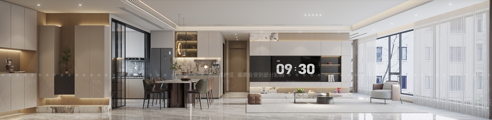 现代意式家居客厅3D模型下载【ID:1204269114】