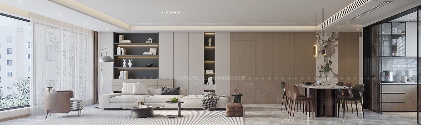 现代意式家居客厅3D模型下载【ID:1204269114】