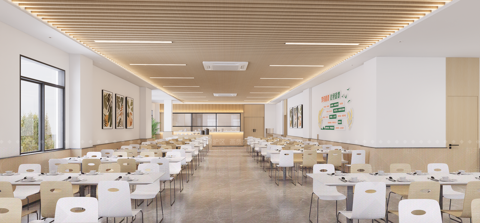 现代工业食堂SU模型下载【ID:1204345140】