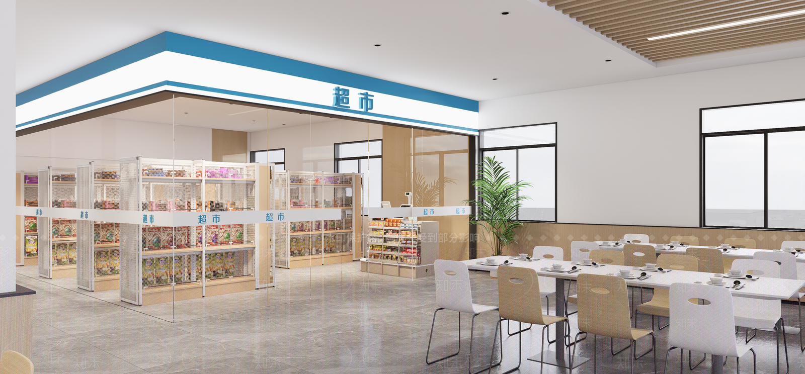 现代超市SU模型下载【ID:1204345168】