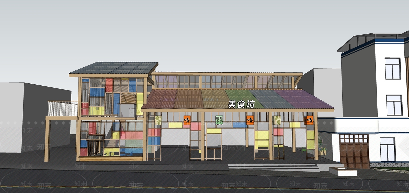 现代农贸市场SU模型下载【ID:1204274611】